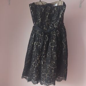 Robert Rodriguez Black and Cream Strapless Dress
